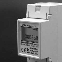 Digitálny elektromer Qoltec 50899 DIN 1-fázový 230V 60A