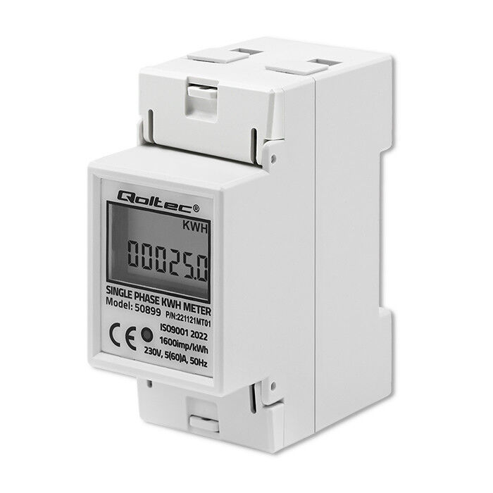 Digitálny elektromer Qoltec 50899 DIN 1-fázový 230V 60A