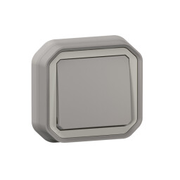 Plexo55 069811L striedavý prepínač č.6 zapusť. s rámikom sivý