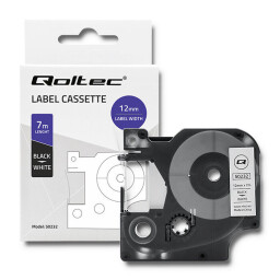 Páska Qoltec 50232 pre DYMO D1 45013 , 12mm x 7m , Biela / čierna tlač