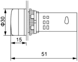Signálka s voltmetrom AD16-22DSV biela LED 60-500Vac 29mm /22mm-otvor/ veľké segmenty (R056E)