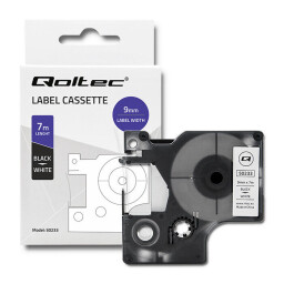 Páska Qoltec 50233 pre DYMO D1 45013 , 9mm x 7m , Biela / čierna tlač