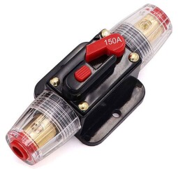 Istič DC 12-24V 150A tvar poistkového púzdra s reset tlačítkom (L209E)