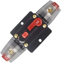 Istič DC 12-24V 20A tvar poistkového púzdra s reset tlačítkom (L209F)