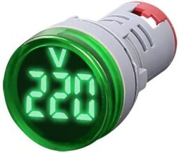 Signálka s voltmetrom AD16-22DSV zelená LED 60-500Vac 29mm /22mm-otvor/ veľké segmenty (R056C)