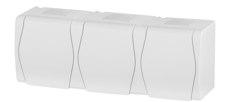 Hermes2 1023-00 3-zásuvka 3x2P+PE IP44 povrchová biela