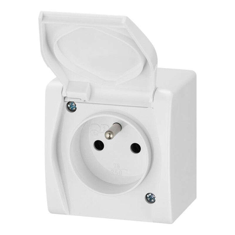 Hermes2 1021-00 1-zásuvka 2P+PE IP44 povrchová biela