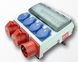 Zásuvková prenosná stavenisková rozvodnica 9004030W 1x32/5-16/5, 4x16A/230V s prívodkou 32/5, istená (1xB16/3 , 2xB16/1)