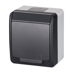 Hermes 0321-07 1-zásuvka 16A/250V IP44 nad omietku antracit