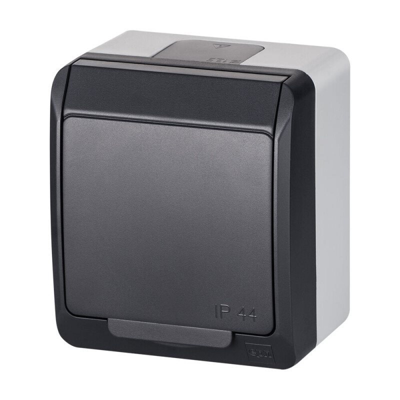 Hermes 0321-07 1-zásuvka 16A/250V IP44 nad omietku antracit