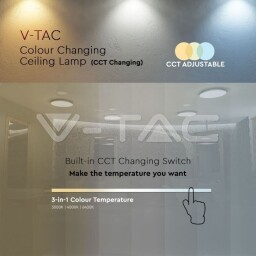 V-TAC LED Svietidlo 24W 3v1 2400lm MILKY (217607) VT-8424