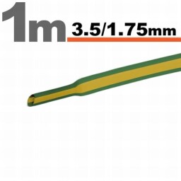 Zmršťovacia hadica 11021X 3,5/1,75mm 1m žltá/zelená bužírka