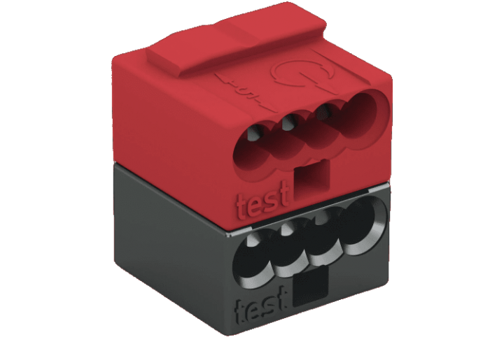 Bezskrutková krabicová mikrosvorka 243-211 (8x 0,6-0,8mm²) WAGO (pack. 50psc.) červená/čierna