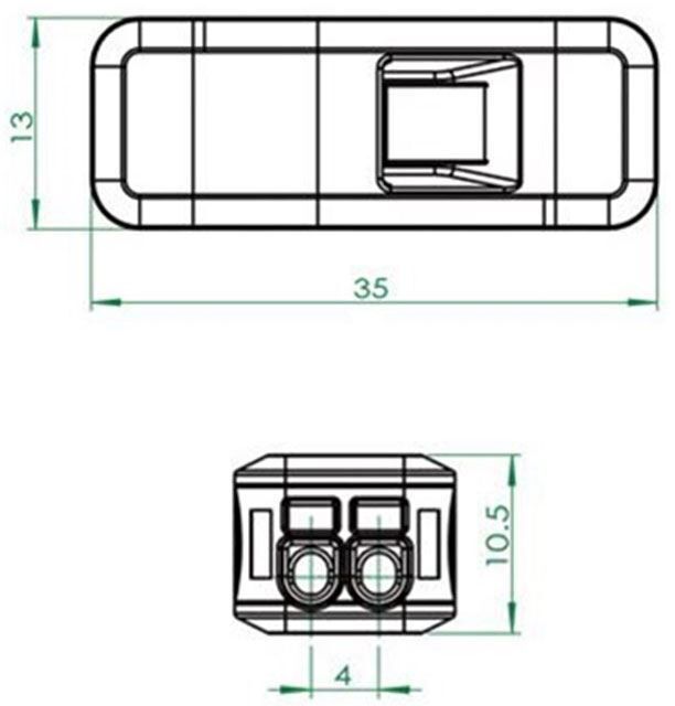 Bezskrutková svorka LT-22 , 2x 0,75-2,5mm² priama , rozpojiteľná (L965D)