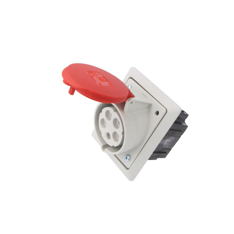Zásuvka 425-6PKG zapustená + krabica pod om. 32A/5p IP44 sivá