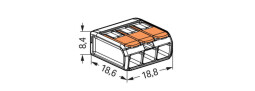 Bezskrutková krabicová svorka 221-413 s páčkami 3x 0,2-4,0mm² WAGO - od 8000ks/objednávka (B2B)