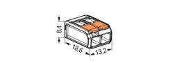Bezskrutková krabicová svorka 221-412 s páčkami 2x 0,2-4,0mm² WAGO - od 8000ks/objednávka (B2B)