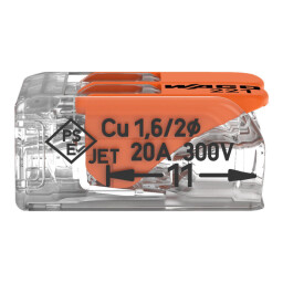 Bezskrutková krabicová svorka 221-412 s páčkami 2x 0,2-4,0mm² WAGO - od 8000ks/objednávka (B2B)