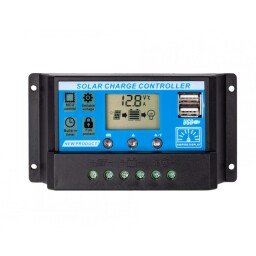 Solárny regulátor PWM 12V-24V/10A+USB pre rôzne typy batérií (G912G)