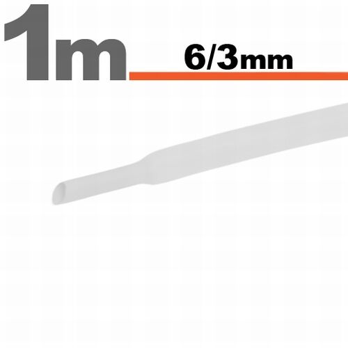 Zmršťovacia hadica ET100 12273064BI - 6,4/3,2mm 1m - biela