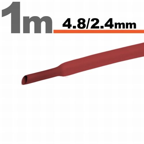 Zmršťovacia hadica 12273048R - 4,8/2,4mm/1m - červená